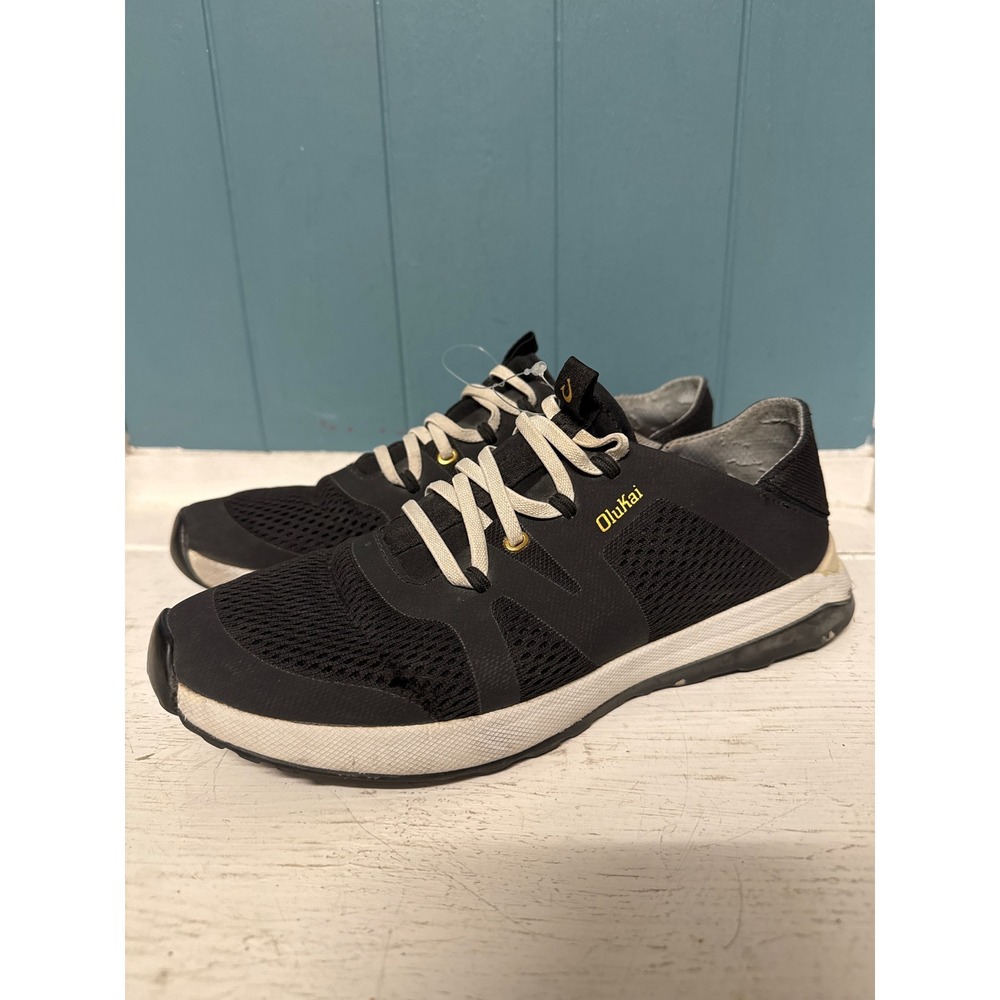 OluKai Huia Black Mesh Athletic‎ Sneakers Womens 8 Drop-In Heel 20492-4040